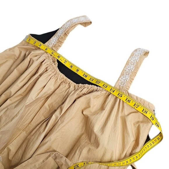 MOTHER More Is More Sleeveless, Embroidered Tie Front Cotton Maxi Dress, XL, NWT - Picture 6 of 11